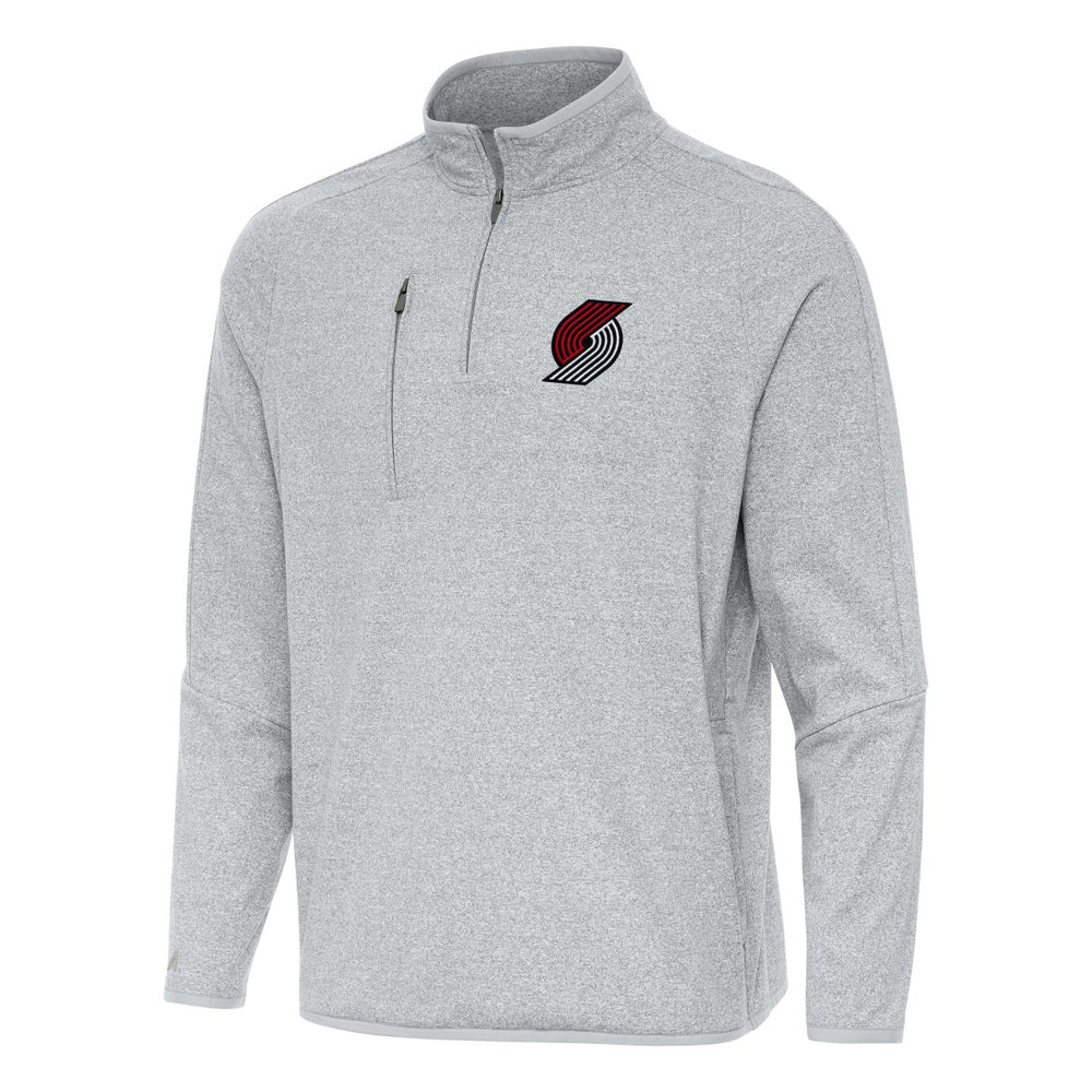 Portland Trail Blazers Antigua Certain Quarter-Zip Tri-Blend Sweatshirt - Heather Gray sale