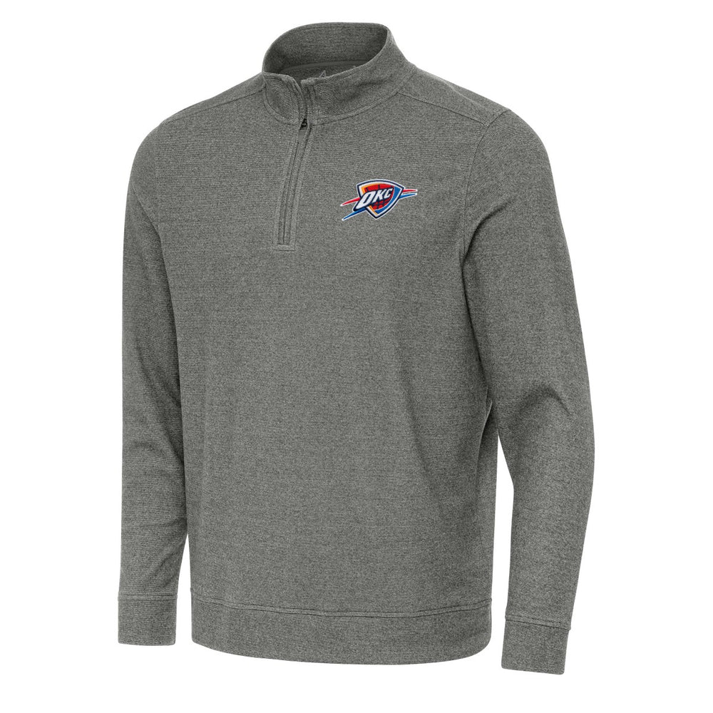 Oklahoma City Thunder Antigua Subtle Quarter-Zip Sweatshirt - Heather Black for sale