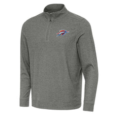 Oklahoma City Thunder Antigua Subtle Quarter-Zip Sweatshirt - Heather Black for sale