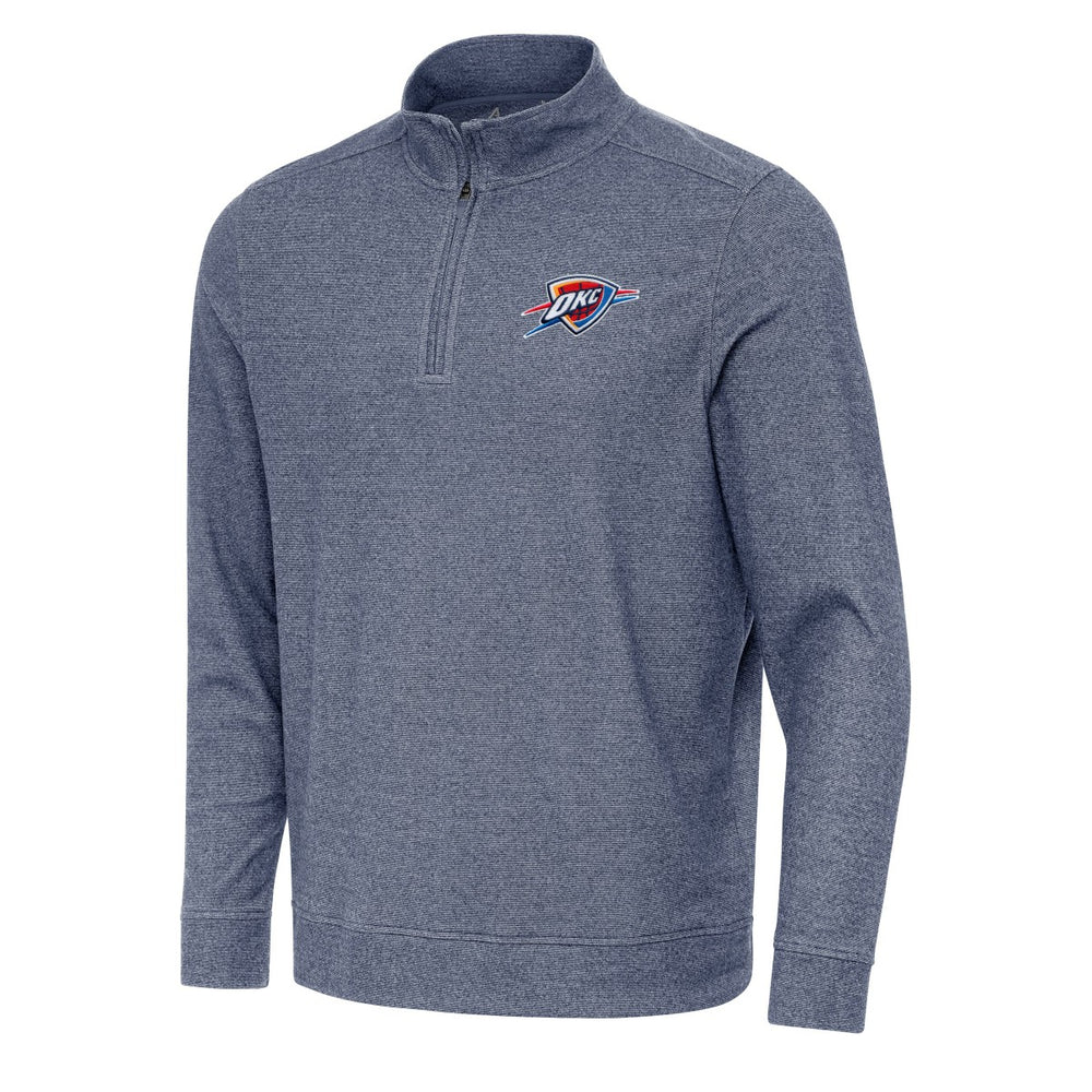 Oklahoma City Thunder Antigua Subtle Quarter-Zip Sweatshirt - Heather Navy on sale