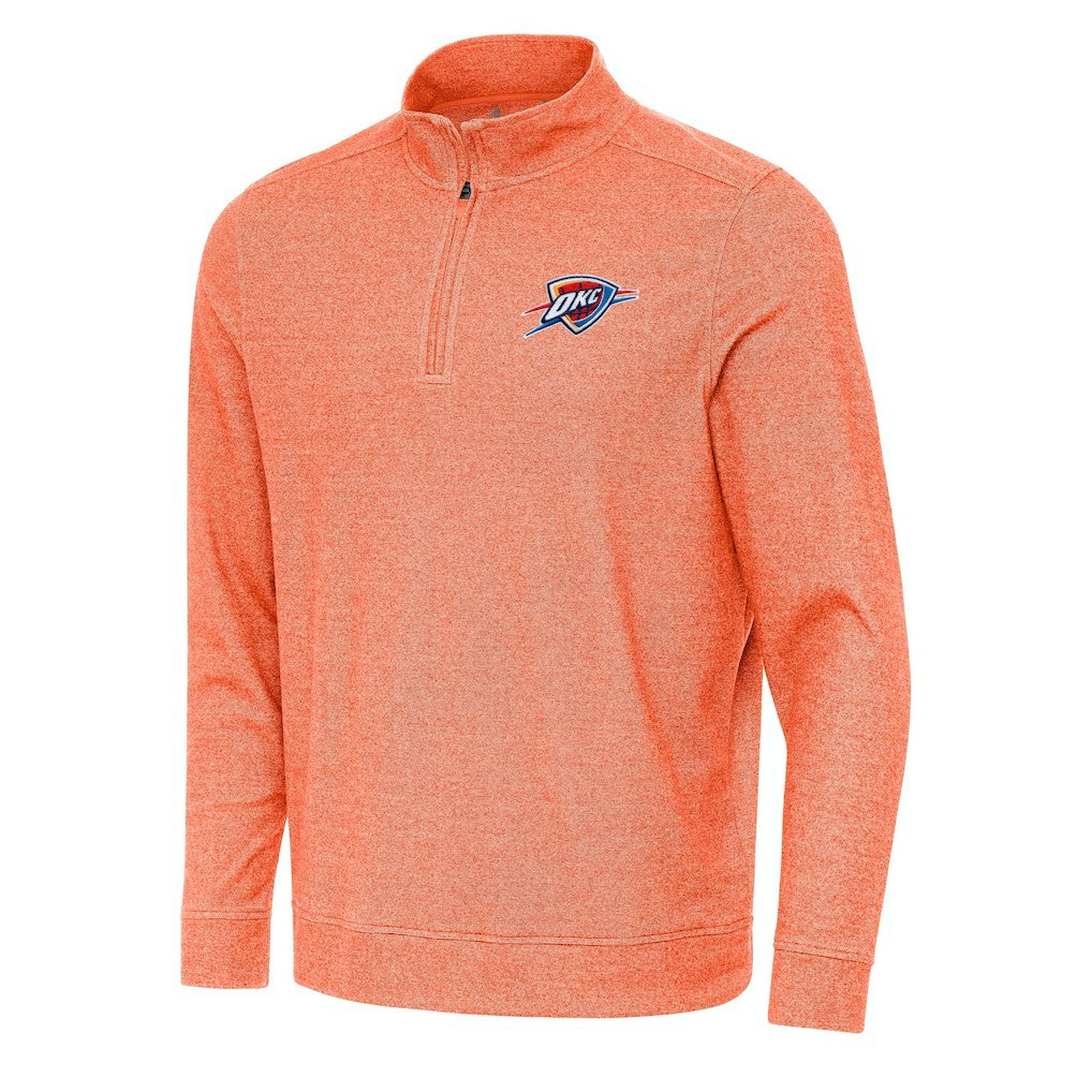 Oklahoma City Thunder Antigua Subtle Quarter-Zip Sweatshirt - Heather Orange sale