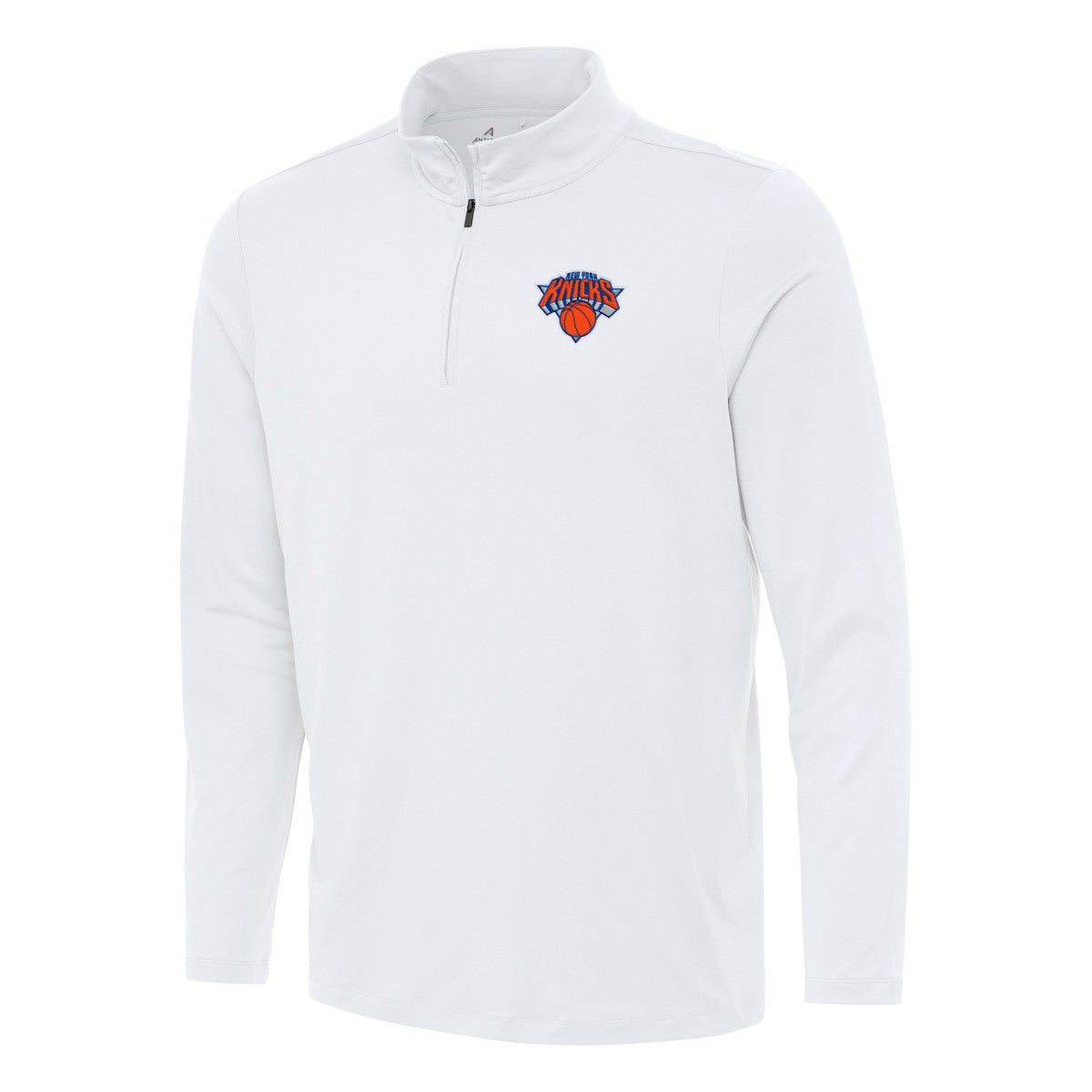 New York Knicks Antigua Reprocess Quarter-Zip Top - White for sale