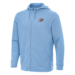 Oklahoma City Thunder Antigua Effortless Full-Zip Hoodie Jacket - Heather Powder Blue for sale