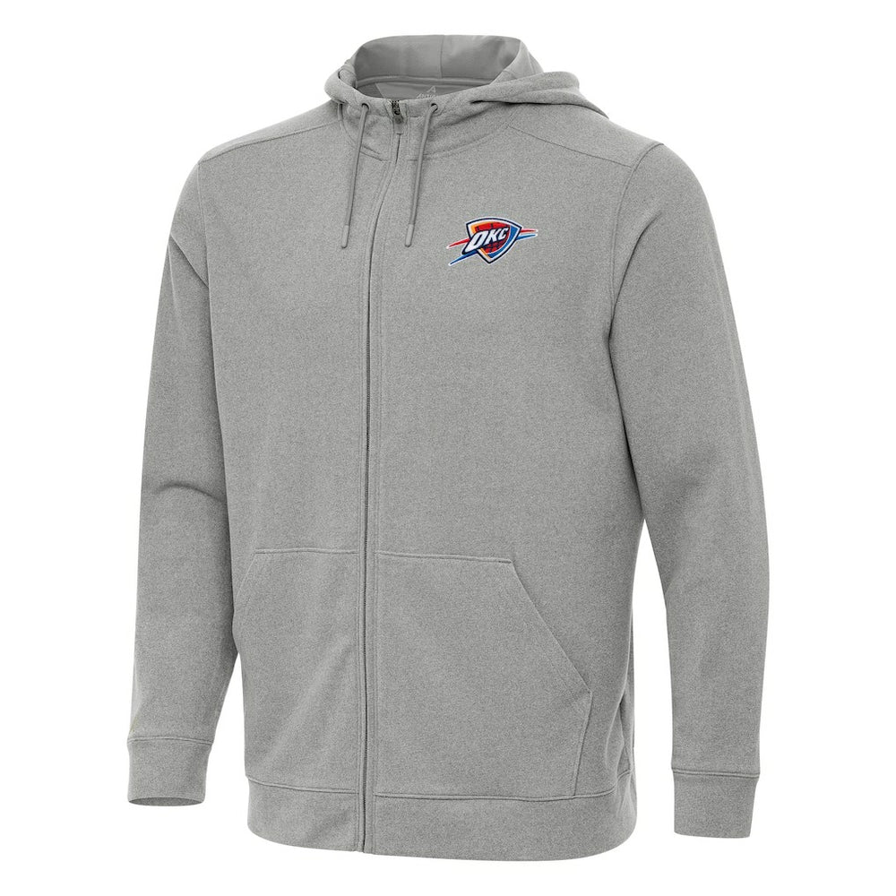 Oklahoma City Thunder Antigua Effortless Full-Zip Hoodie Jacket - Heather Gray on sale