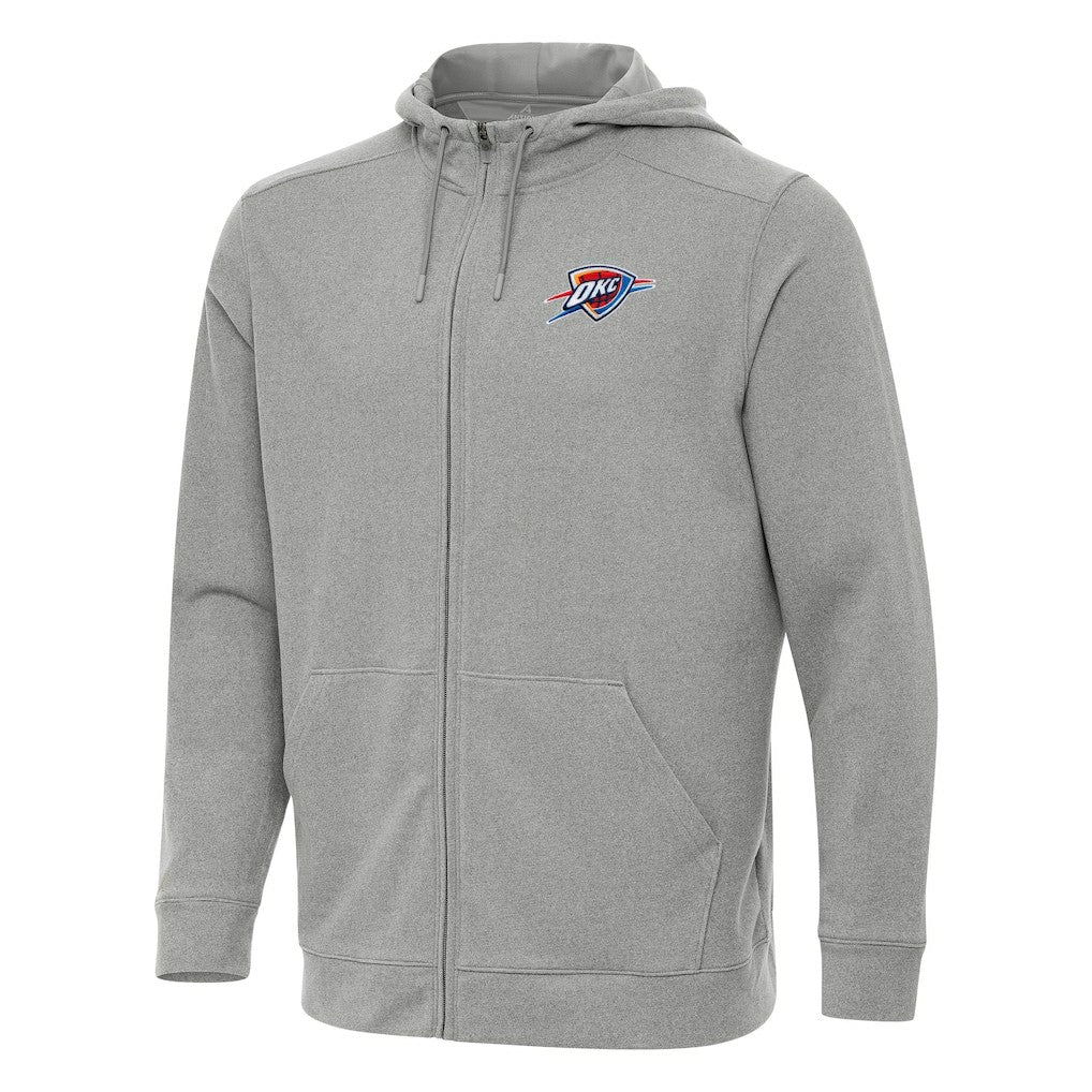 Oklahoma City Thunder Antigua Effortless Full-Zip Hoodie Jacket - Heather Gray on sale