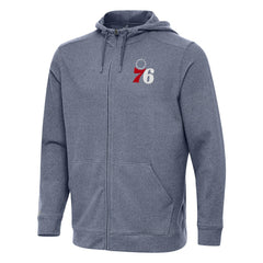 Philadelphia 76ers Antigua Effortless Full-Zip Hoodie Jacket - Heather Navy cheap