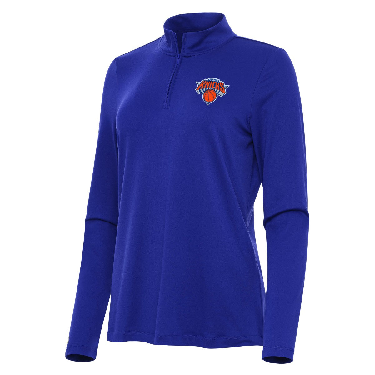 New York Knicks Antigua Women's Reprocess Quarter-Zip Top - Blue sale