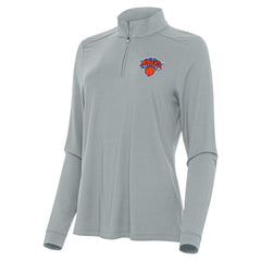 New York Knicks Antigua Women's Intent Quarter-Zip Top - Gray sale
