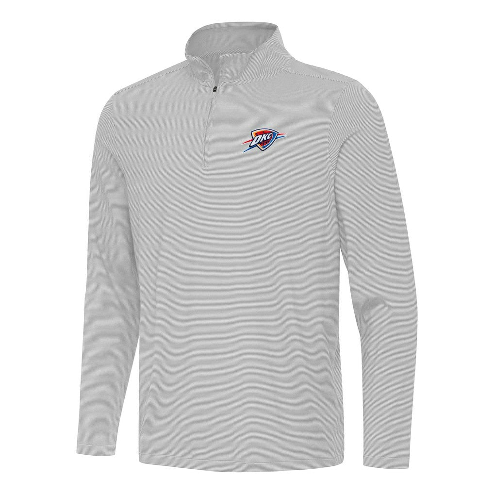 Oklahoma City Thunder Antigua Twine Quarter-Zip Top - Gray for sale