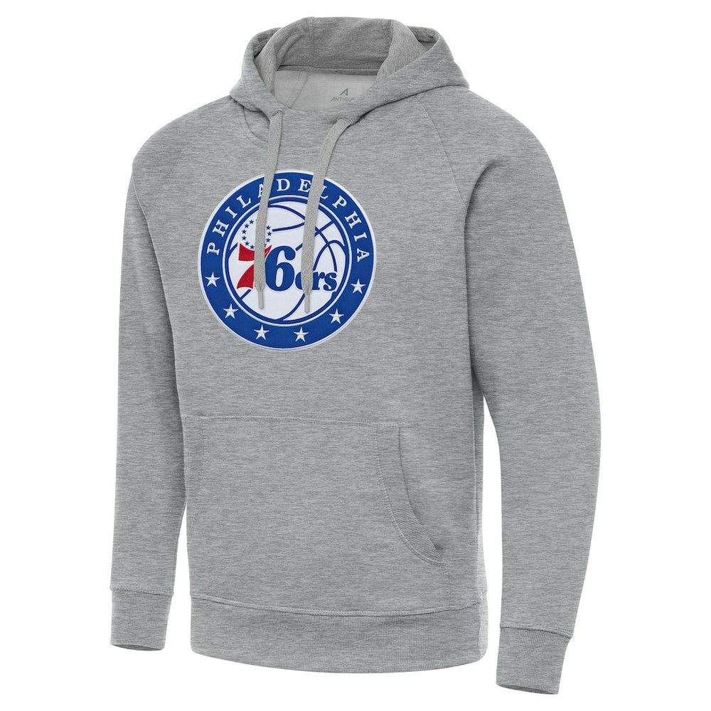 Philadelphia 76ers Antigua Big & Tall Victory Raglan Pullover Hoodie - Heather Gray sale