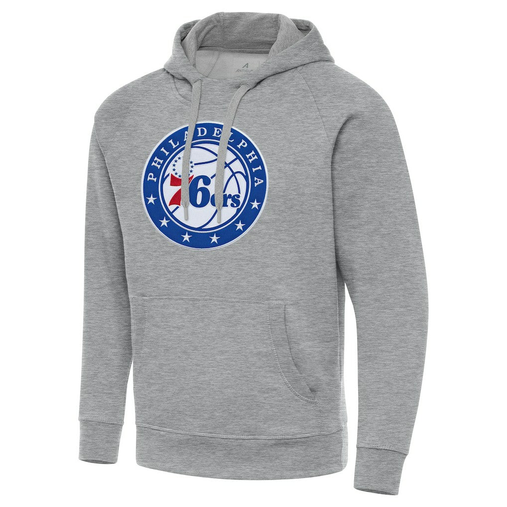 Philadelphia 76ers Antigua Big & Tall Victory Raglan Pullover Hoodie - Heather Gray sale