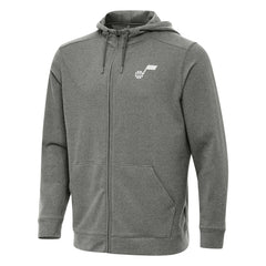 Utah Jazz Antigua Effortless Full-Zip Hoodie Jacket - Heather Charcoal cheap