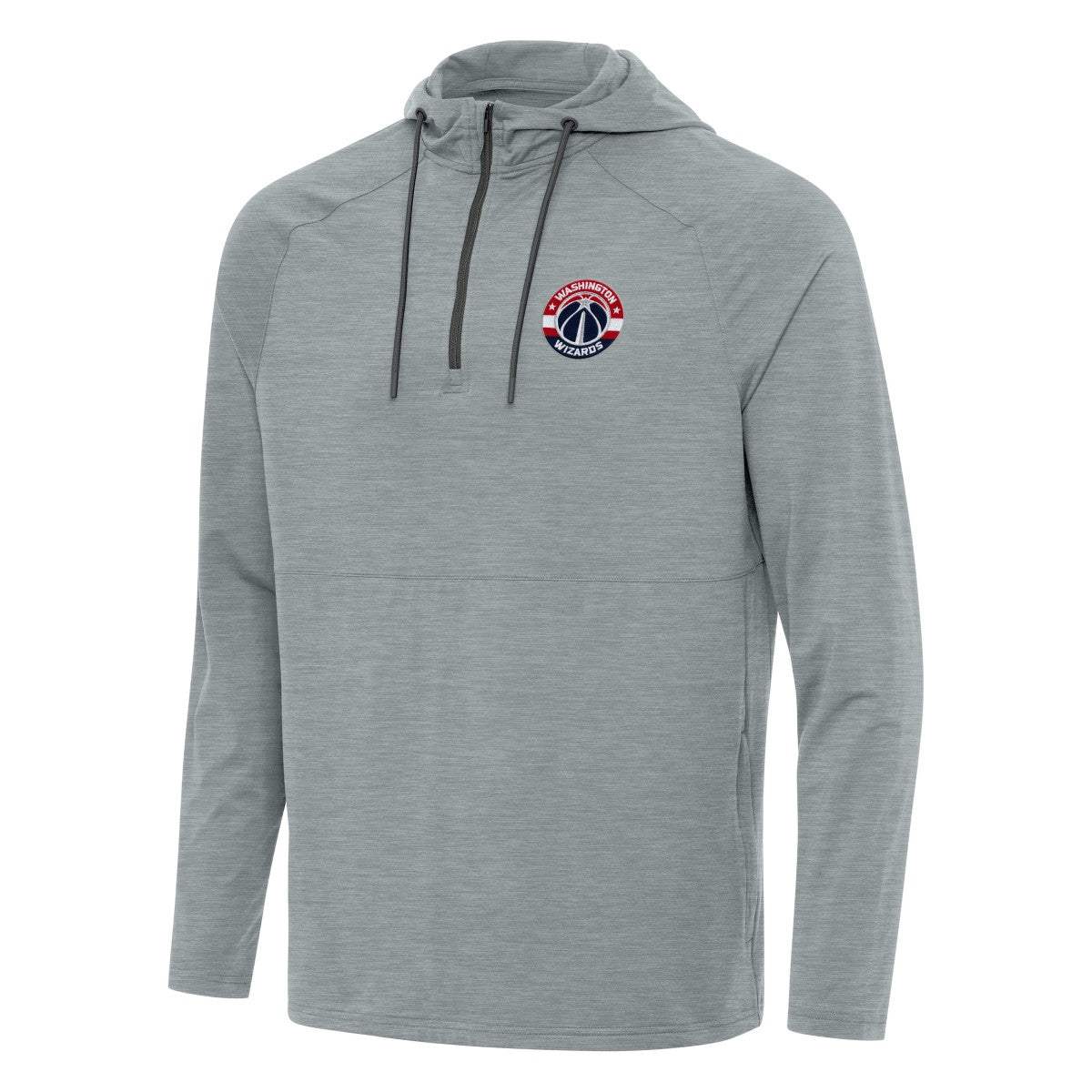 Washington Wizards Antigua Spikes Raglan Quarter-Zip Hoodie - Heather Gray for sale