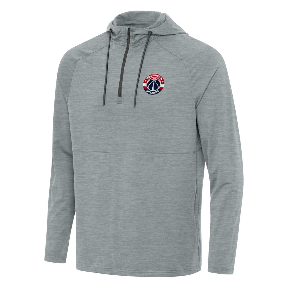 Washington Wizards Antigua Spikes Raglan Quarter-Zip Hoodie - Heather Gray for sale