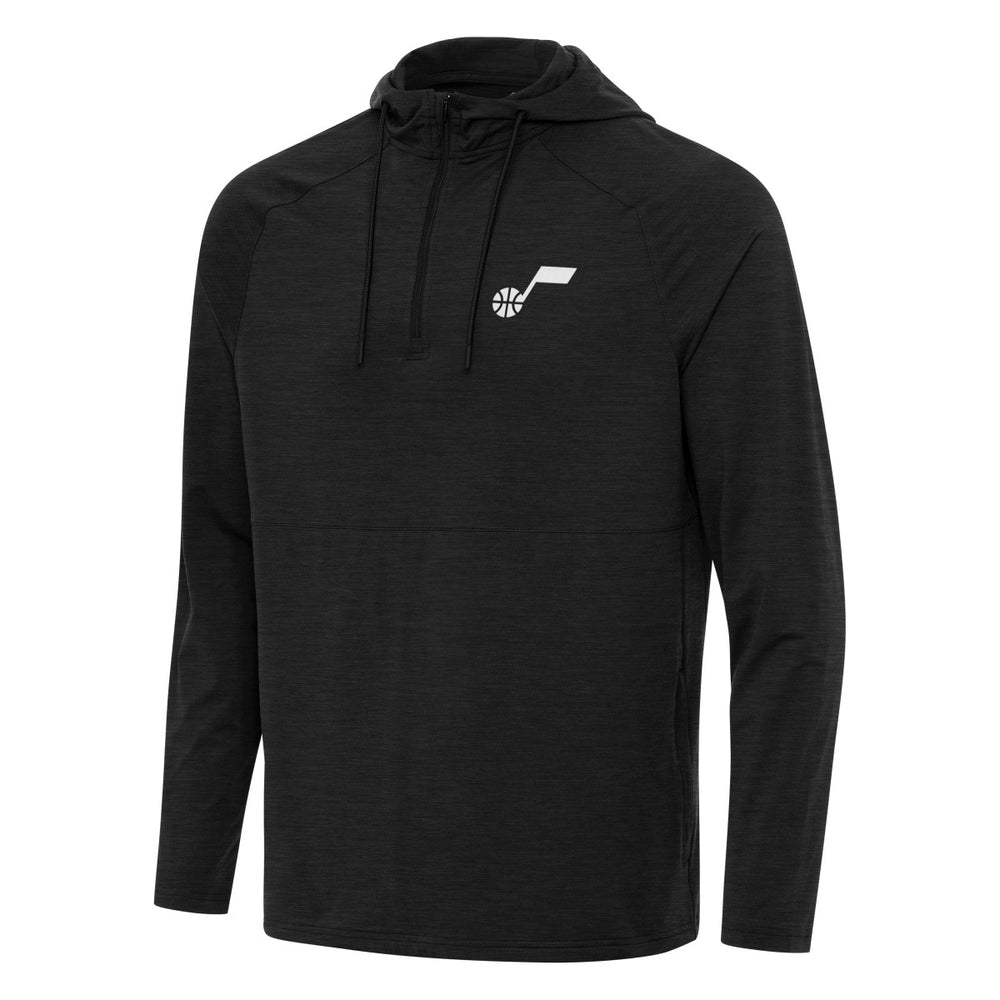 Utah Jazz Antigua Spikes Raglan Quarter-Zip Hoodie - Heather Black cheap