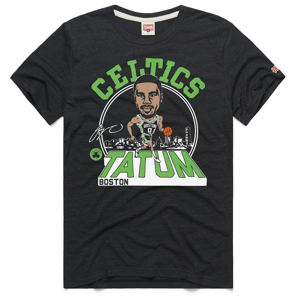 Jayson Tatum Boston Celtics Homage Unisex 2024/25 City Edition Caricature Tri-Blend T-Shirt - Charcoal for sale