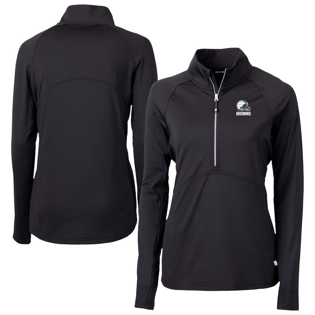 Cleveland Browns Cutter & Buck Women's Adapt Eco Knit Stretch Recycled Half-Zip Pullover Top - Black discount