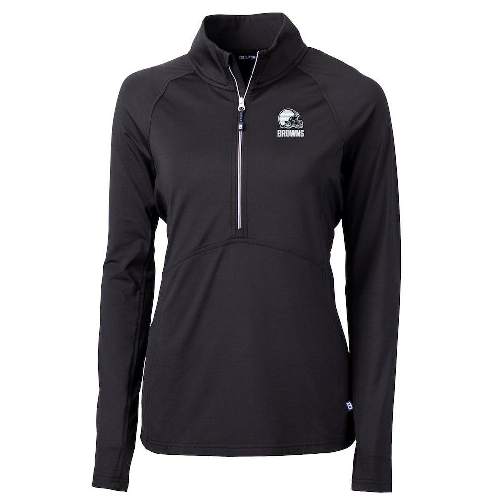 Cleveland Browns Cutter & Buck Women's Adapt Eco Knit Stretch Recycled Half-Zip Pullover Top - Black discount