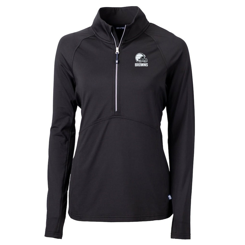 Cleveland Browns Cutter & Buck Women's Adapt Eco Knit Stretch Recycled Half-Zip Pullover Top - Black discount