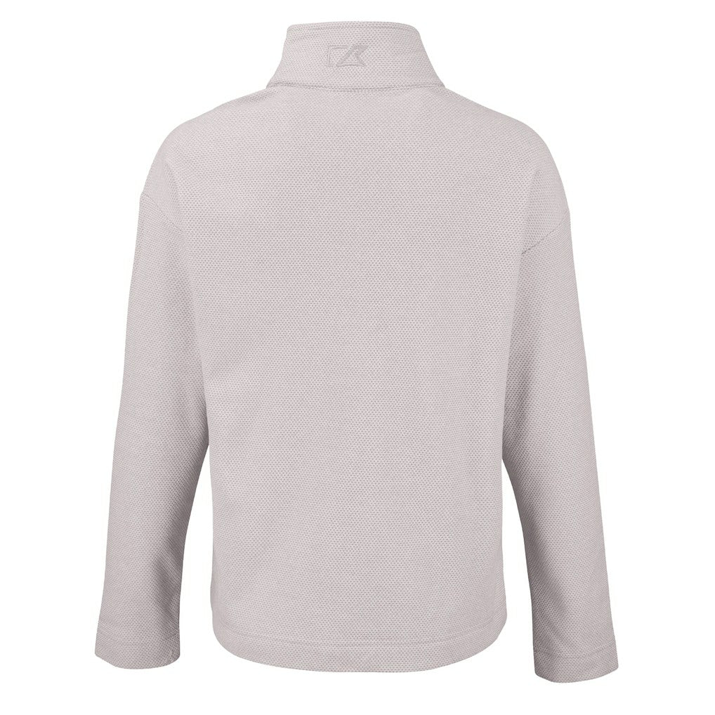 Cleveland Browns Cutter & Buck Women's Hunts Point Eco Textured Fleece Recycled Quarter-Snap Pullover - Gray for sale