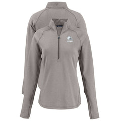 Cleveland Browns Cutter & Buck Women's Peshastin Eco Fleece Recycled Half-Zip Pullover Top - Heather Gray cheap