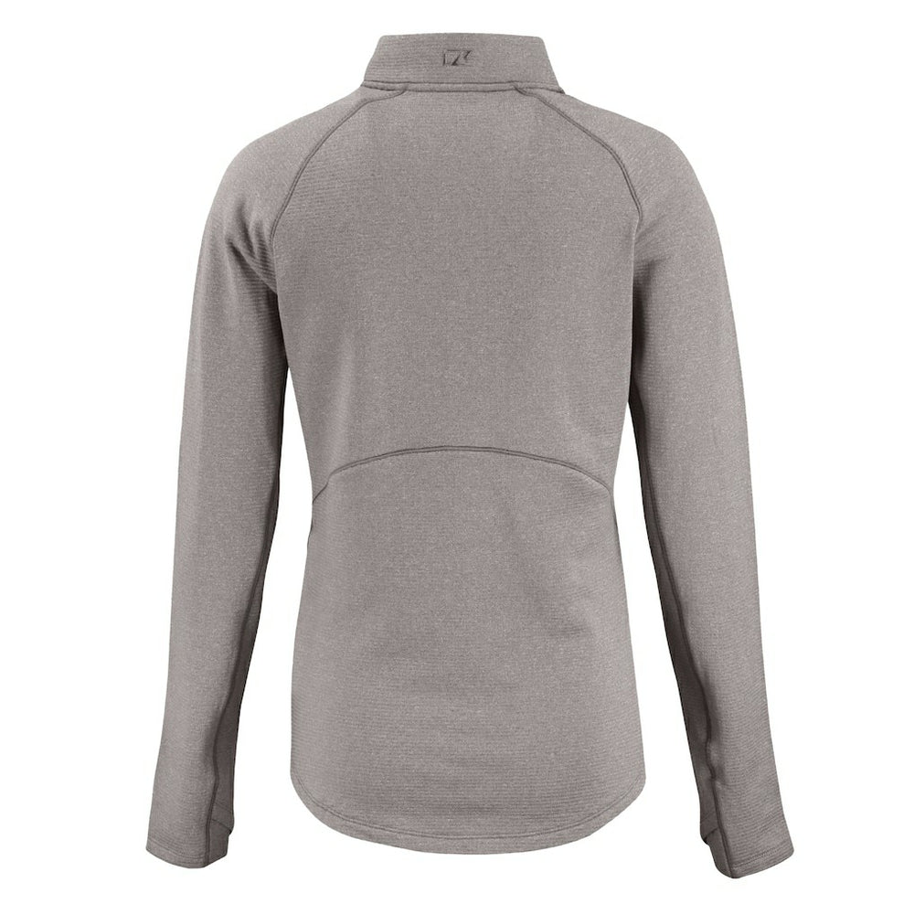 Cleveland Browns Cutter & Buck Women's Peshastin Eco Fleece Recycled Half-Zip Pullover Top - Heather Gray cheap
