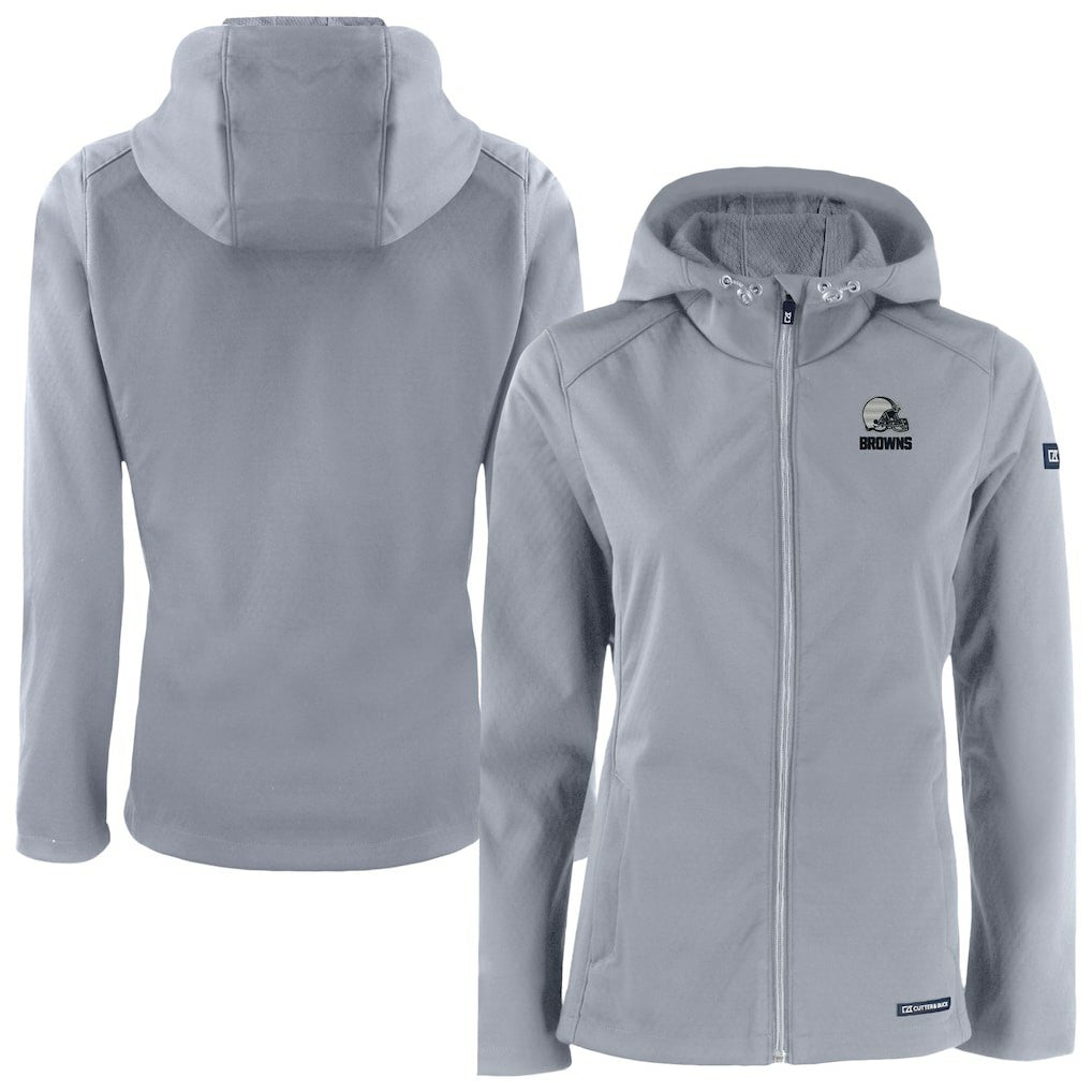 Cleveland Browns Cutter & Buck Women's Evoke Eco Softshell Recycled Full-Zip Hoodie Jacket - Gray discount