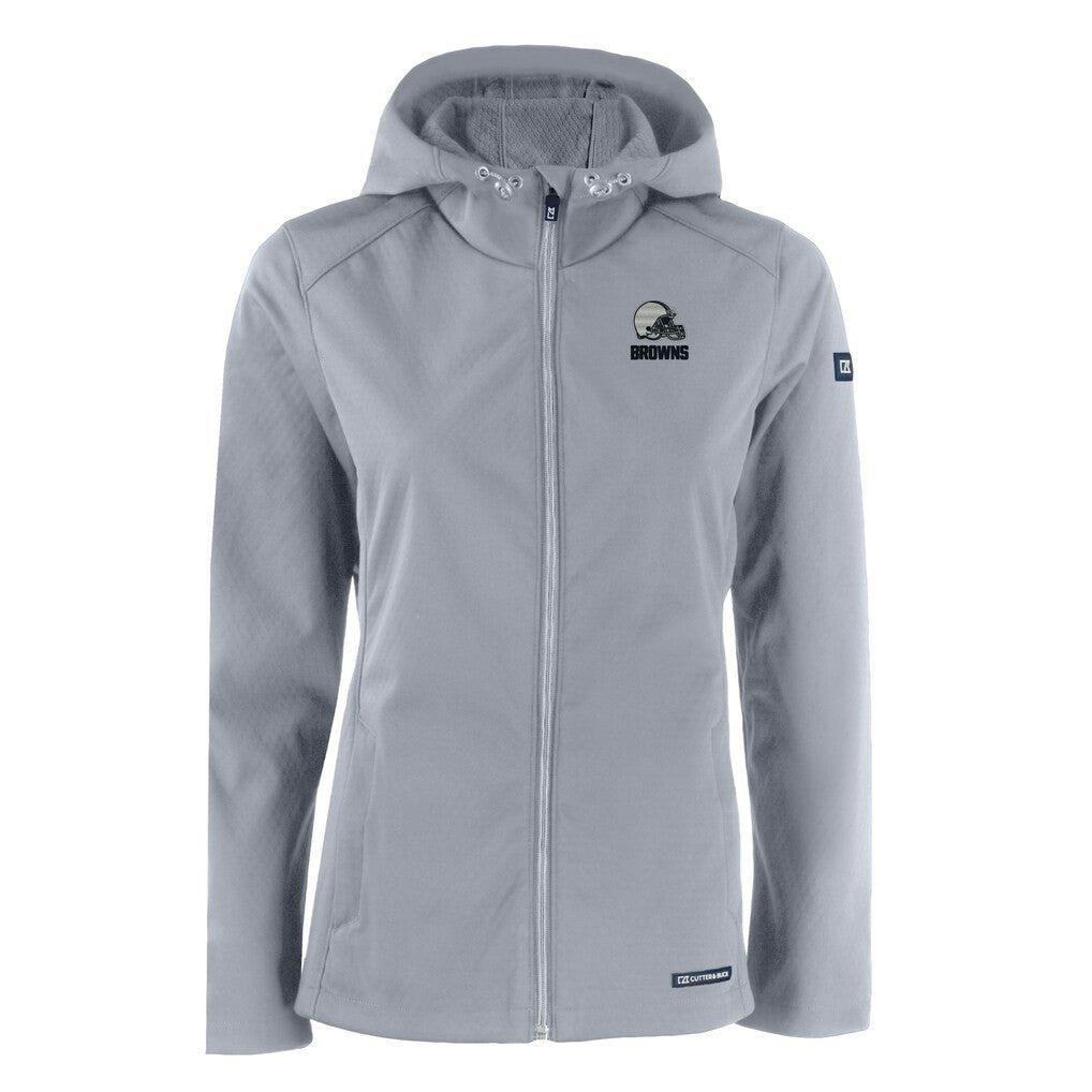 Cleveland Browns Cutter & Buck Women's Evoke Eco Softshell Recycled Full-Zip Hoodie Jacket - Gray discount