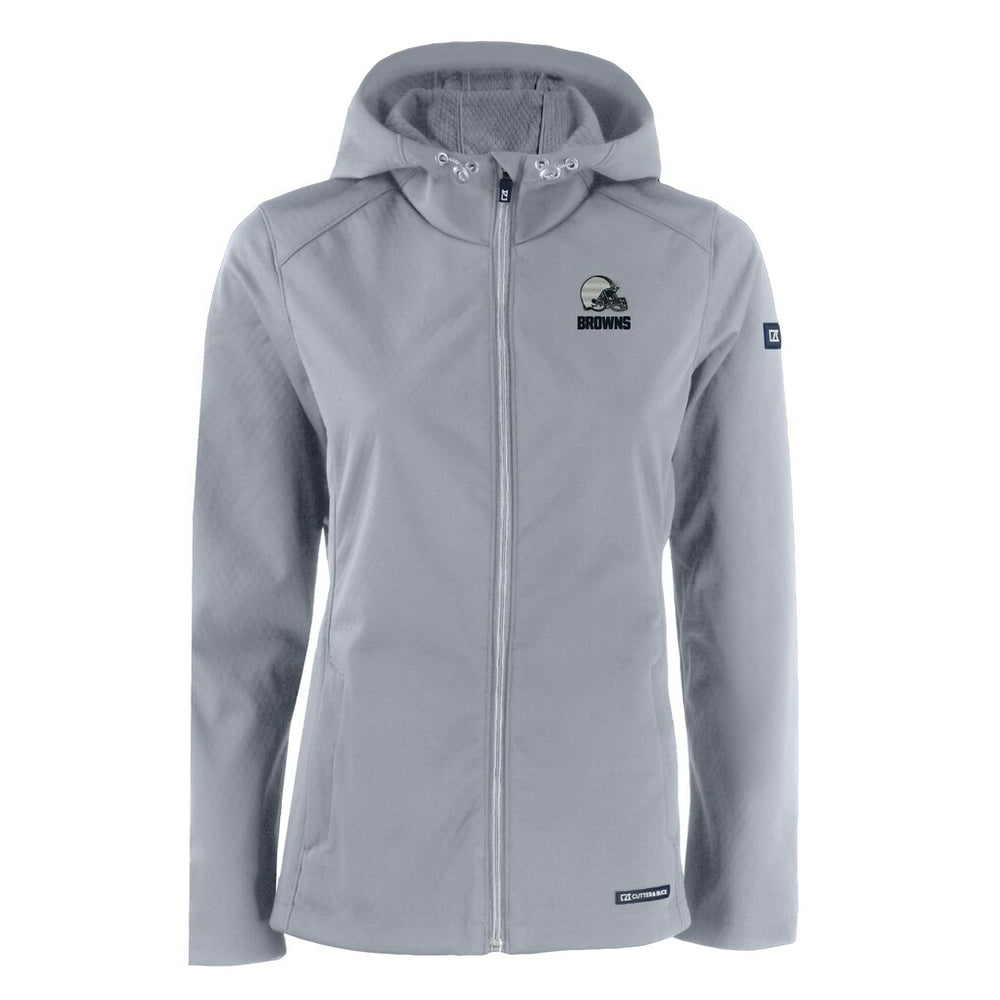 Cleveland Browns Cutter & Buck Women's Evoke Eco Softshell Recycled Full-Zip Hoodie Jacket - Gray discount