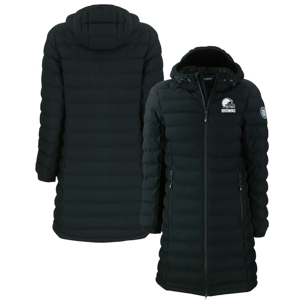 Cleveland Browns Cutter & Buck Women's Mission Ridge Repreve Eco Insulated Full-Zip Hoodie Long Puffer Jacket - Black cheap