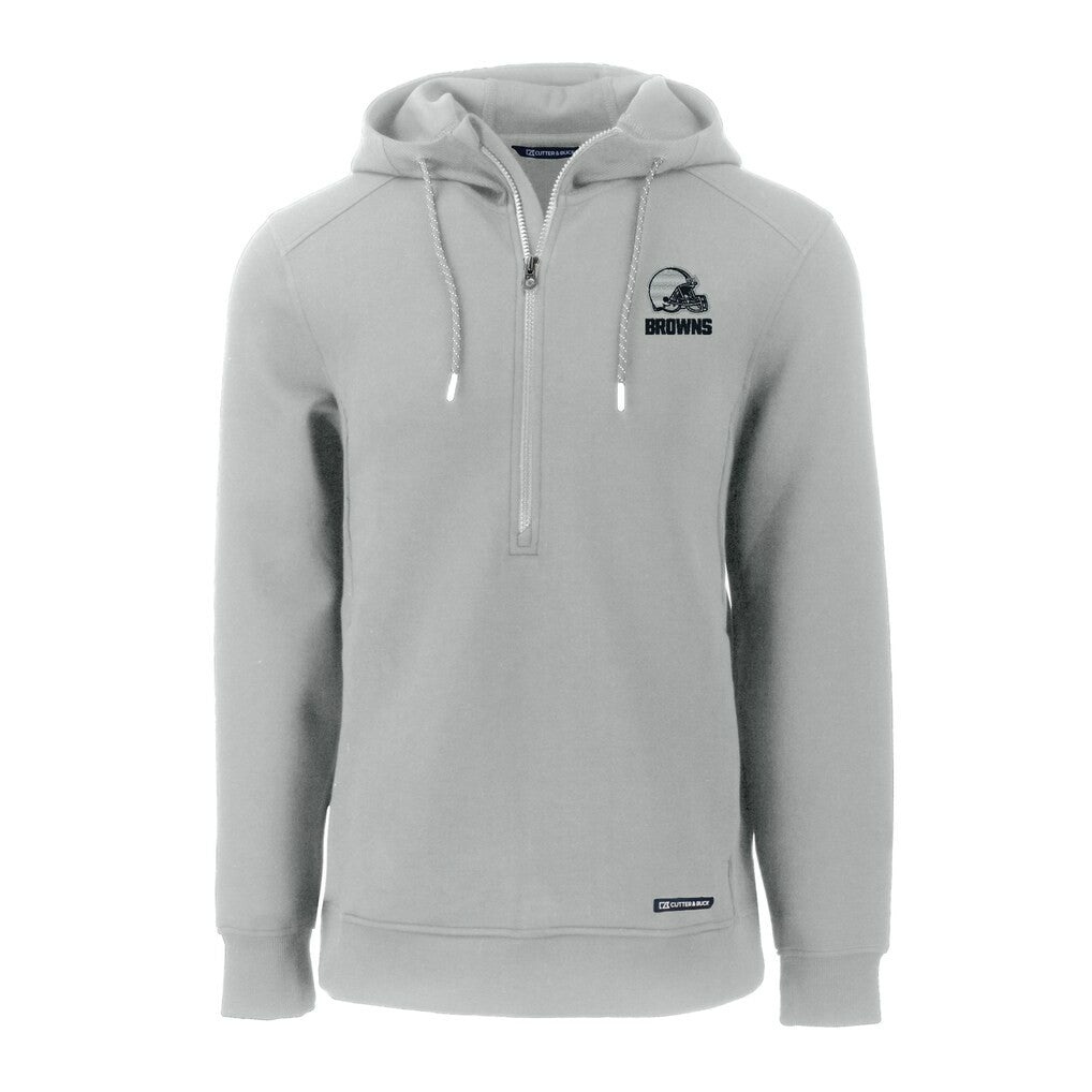 Cleveland Browns Cutter & Buck Roam Eco Recycled Half-Zip Pullover Hoodie - Gray discount