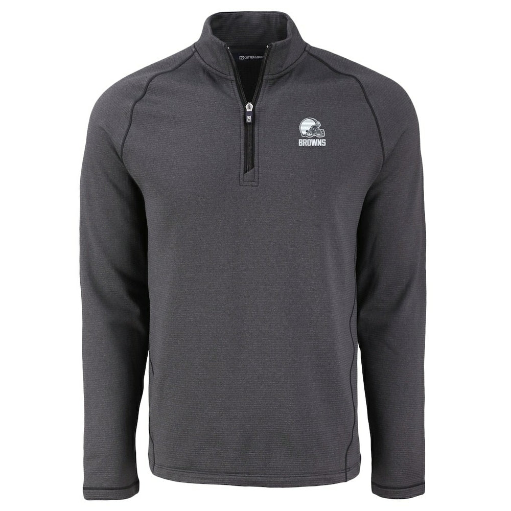 Cleveland Browns Cutter & Buck Peshastin Eco Fleece Recycled Half-Zip Pullover - Heather Black outlet