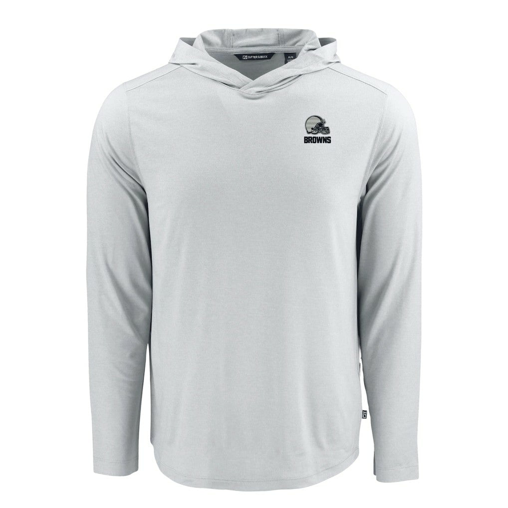 Cleveland Browns Cutter & Buck Coastline Epic Comfort Eco Recycled Long Sleeve Hooded T-Shirt - Gray outlet