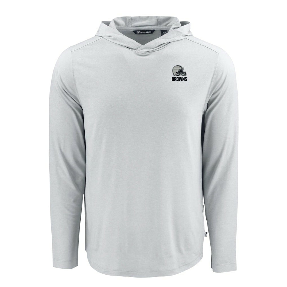 Cleveland Browns Cutter & Buck Coastline Epic Comfort Eco Recycled Long Sleeve Hooded T-Shirt - Gray outlet