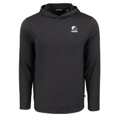 Cleveland Browns Cutter & Buck Coastline Epic Comfort Eco Recycled Long Sleeve Hooded T-Shirt - Black on sale