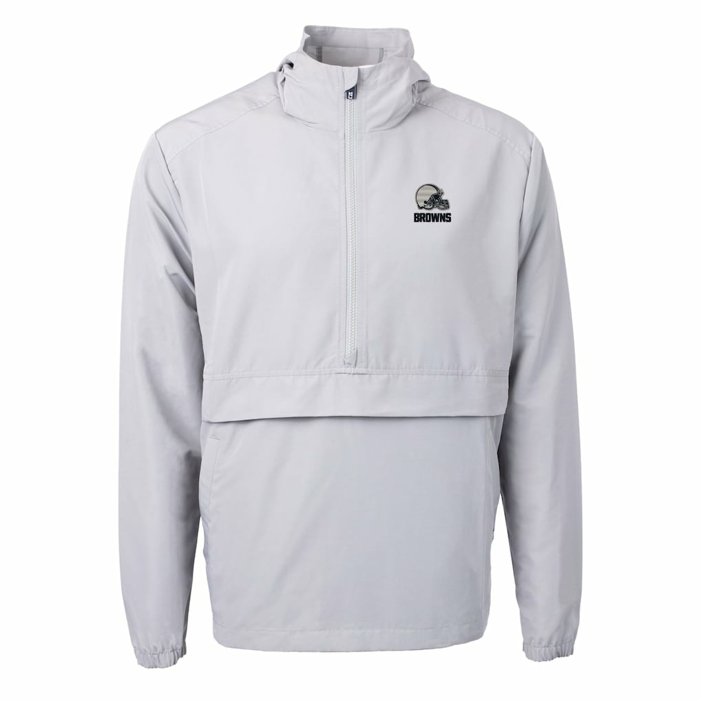 Cleveland Browns Cutter & Buck Charter Eco Recycled Anorak Half-Zip Hoodie Jacket - Gray outlet