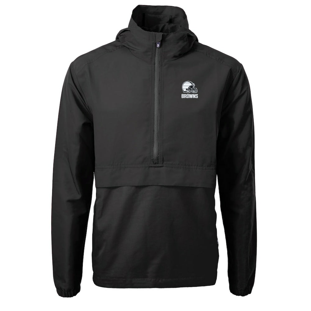 Cleveland Browns Cutter & Buck Charter Eco Recycled Anorak Half-Zip Hoodie Jacket - Black sale