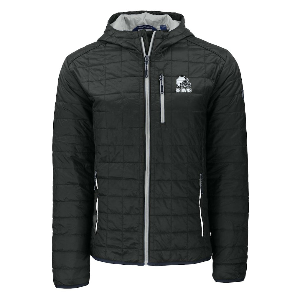 Cleveland Browns Cutter & Buck Rainier Primaloft Eco Full-Zip Hooded Jacket - Black discount