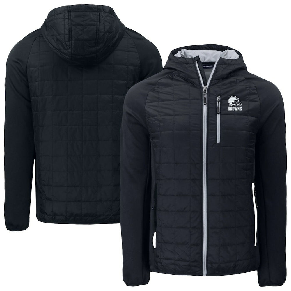 Cleveland Browns Cutter & Buck Rainier Primaloft Eco Full-Zip Hoodie Hybrid Jacket - Black online