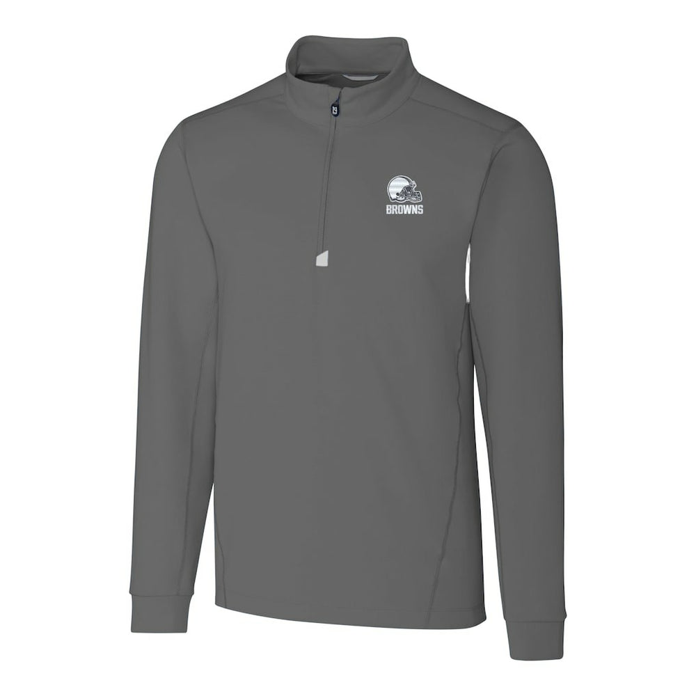 Cleveland Browns Cutter & Buck Big & Tall Traverse Stretch Eco Quarter-Zip Pullover Top - Gray cheap