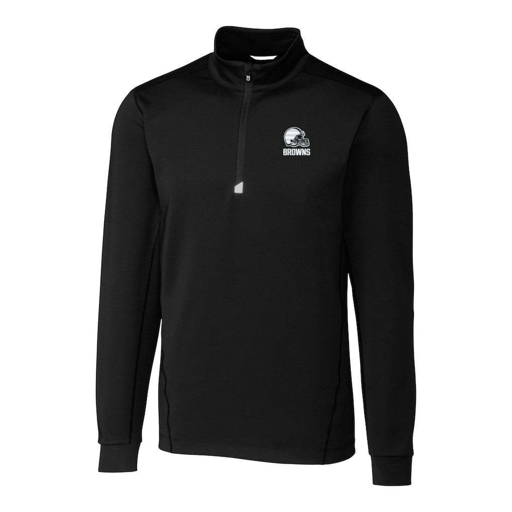 Cleveland Browns Cutter & Buck Big & Tall Traverse Stretch Eco Quarter-Zip Pullover Top - Black discount