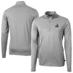 Cleveland Browns Cutter & Buck Big & Tall Virtue Eco Pique Recycled Quarter-Zip Pullover Top - Gray on sale