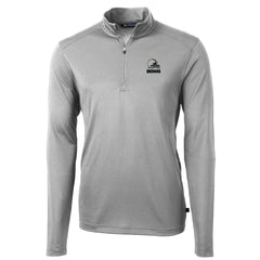 Cleveland Browns Cutter & Buck Big & Tall Virtue Eco Pique Recycled Quarter-Zip Pullover Top - Gray on sale