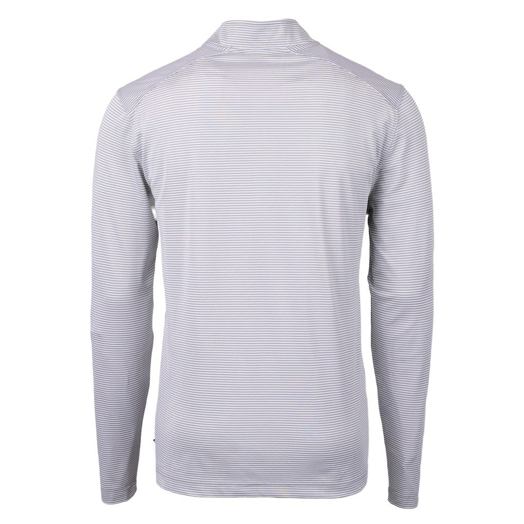 Cleveland Browns Cutter & Buck Big & Tall Virtue Eco Pique Micro Stripe Recycled Quarter-Zip Pullover Top - Gray online