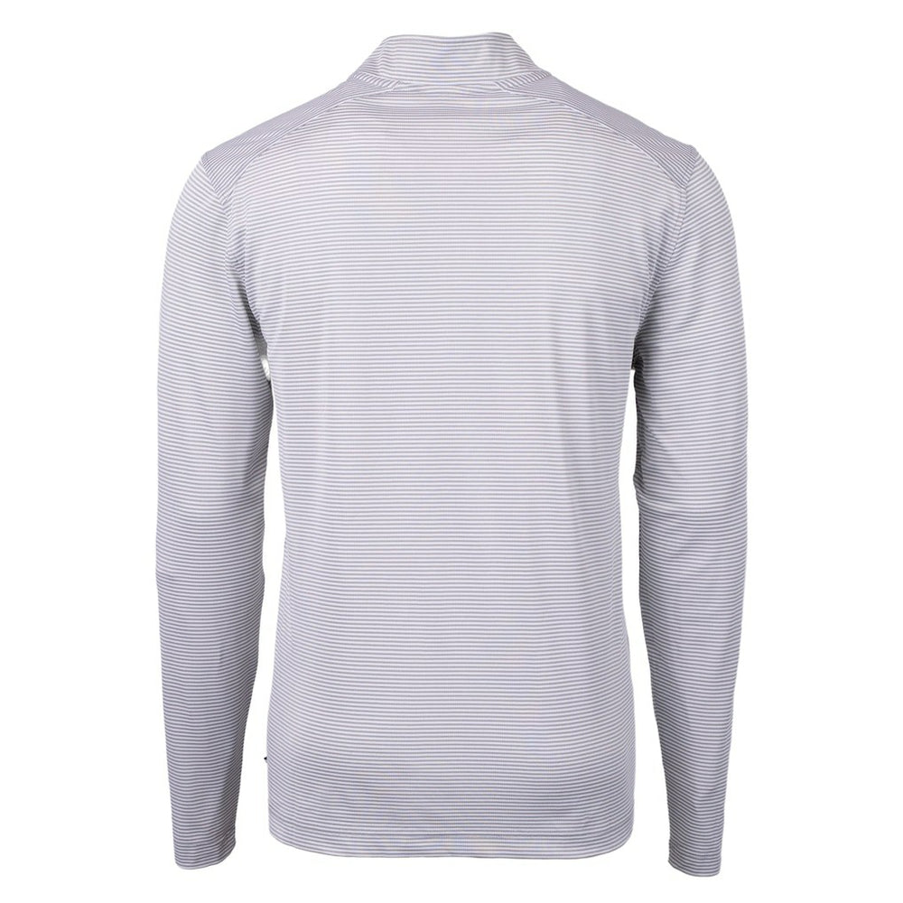 Cleveland Browns Cutter & Buck Big & Tall Virtue Eco Pique Micro Stripe Recycled Quarter-Zip Pullover Top - Gray online