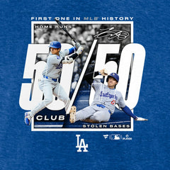 Shohei Ohtani Los Angeles Dodgers 50/50 Club T-Shirt Heather Royal