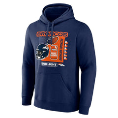 Denver Broncos Bud Light Pullover Hoodie - Navy on sale