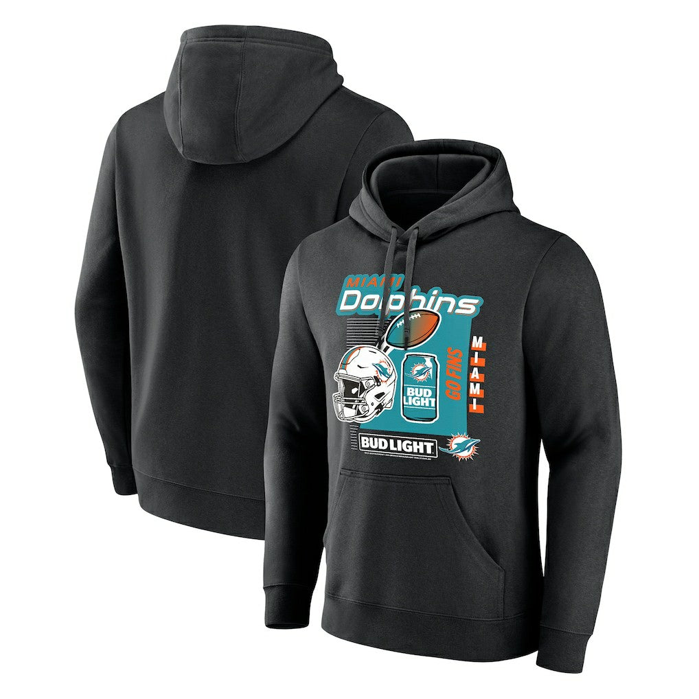 Miami Dolphins Bud Light Pullover Hoodie - Black discount