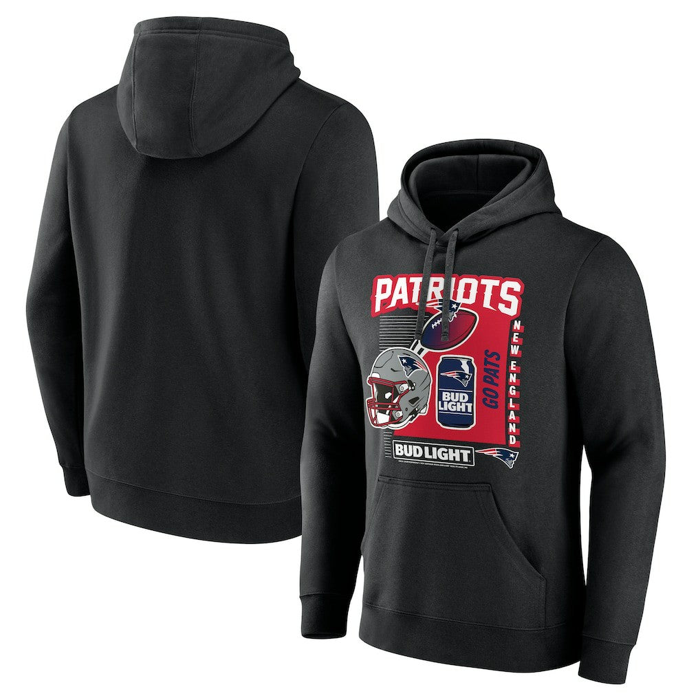 New England Patriots Bud Light Pullover Hoodie - Black outlet