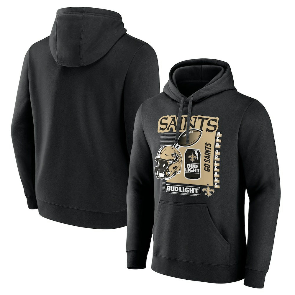 New Orleans Saints Bud Light Pullover Hoodie - Black cheap